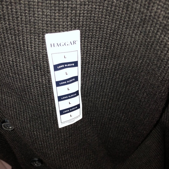 NWT! Haggar charcoal cardigan sweater Size L - Picture 2 of 5